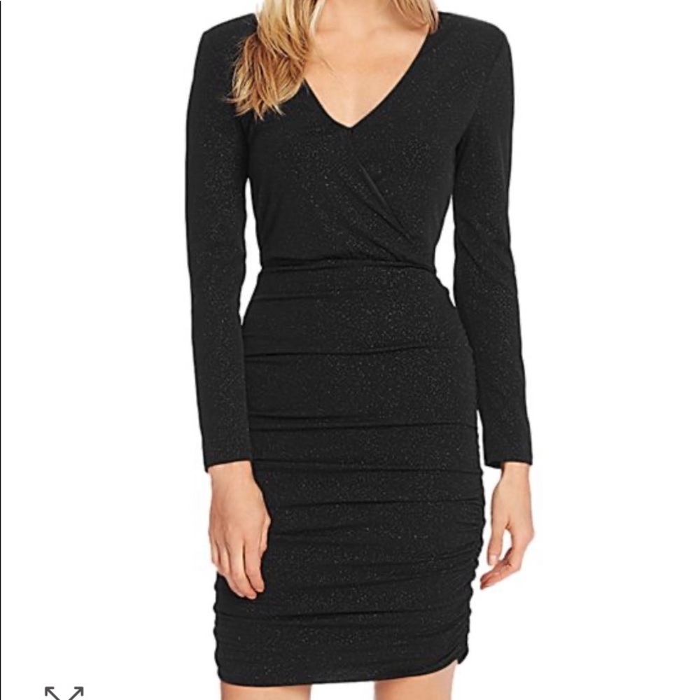 Vince Camuto ruched faux wrap dress